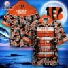 NFL Cincinnati Bengals Orange Black Coconut Tree Hawaiian Shirt