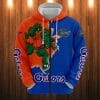 NCAA Florida Gators Mascot Blue Orange Zip Up Hoodie