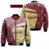 NCAA Florida State Seminoles Custom Text Garnet Gold Bomber Jacket
