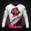 NCAA Louisville Cardinals White Red Zip Up Hoodie