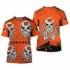 NFL Cincinnati Bengals Skull Halloween Orange T-Shirt
