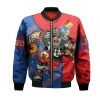 NCAA Kansas Jayhawks Custom Number Blue Red Bomber Jacket