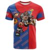 NCAA Kansas Jayhawks Custom Number Blue Red T-Shirt