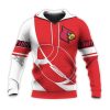 NCAA Louisville Cardinals Red White Pullover Hoodie V3