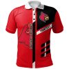 NCAA Louisville Cardinals Custom Text Red Black Polo Shirt