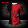 NCAA Louisville Cardinals Custom Text Number Red Black T-Shirt V3