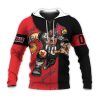 NCAA Louisville Cardinals Custom Number Red Black Zip Up Hoodie