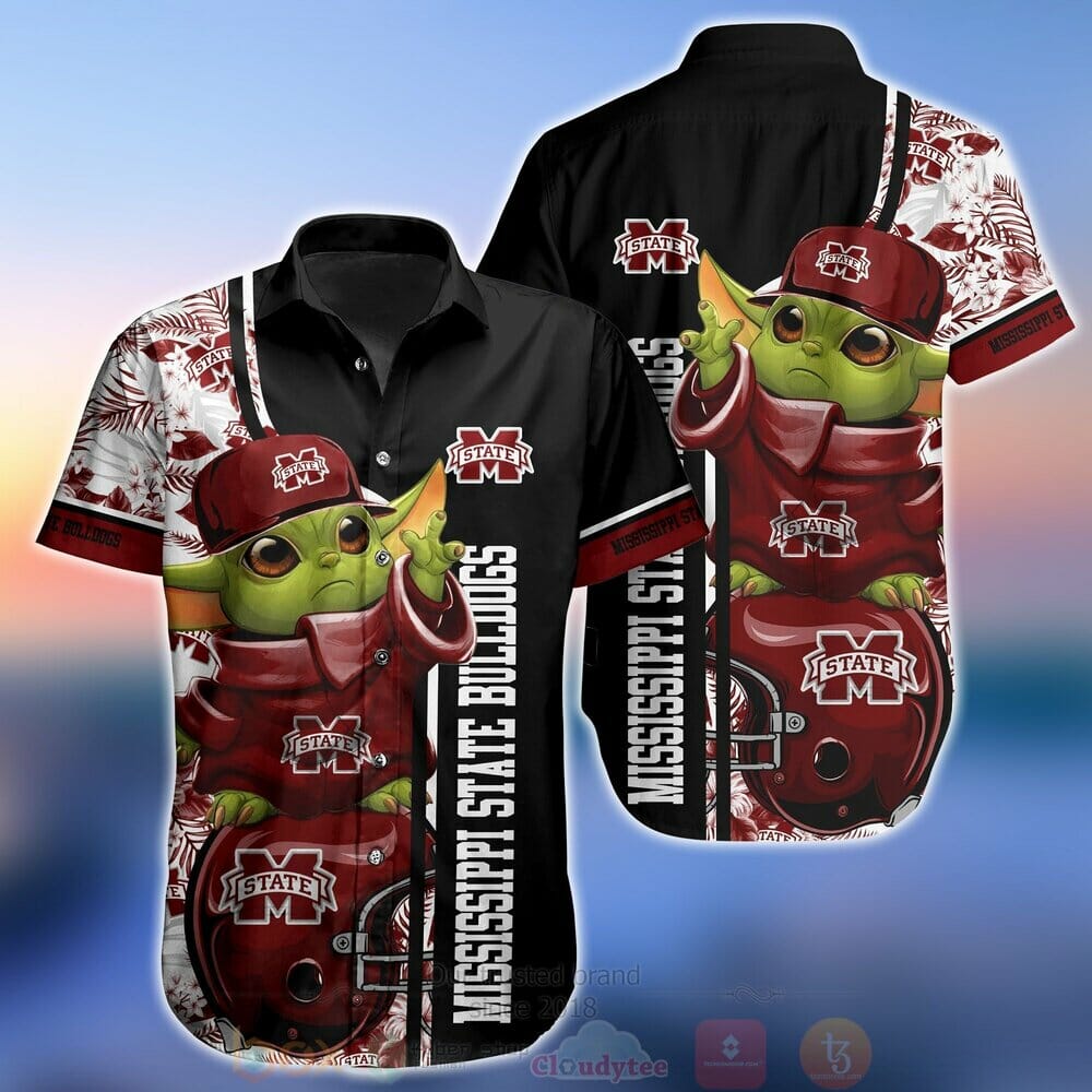 NCAA Mississippi State Bulldogs Baby Yoda Hawaiian Shirt NCAA Mississippi State Bulldogs Baby Yoda Hawaiian Shirt