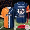 NCAA Auburn Tigers Custom Name Logo Orange Blue Baseball Jersey