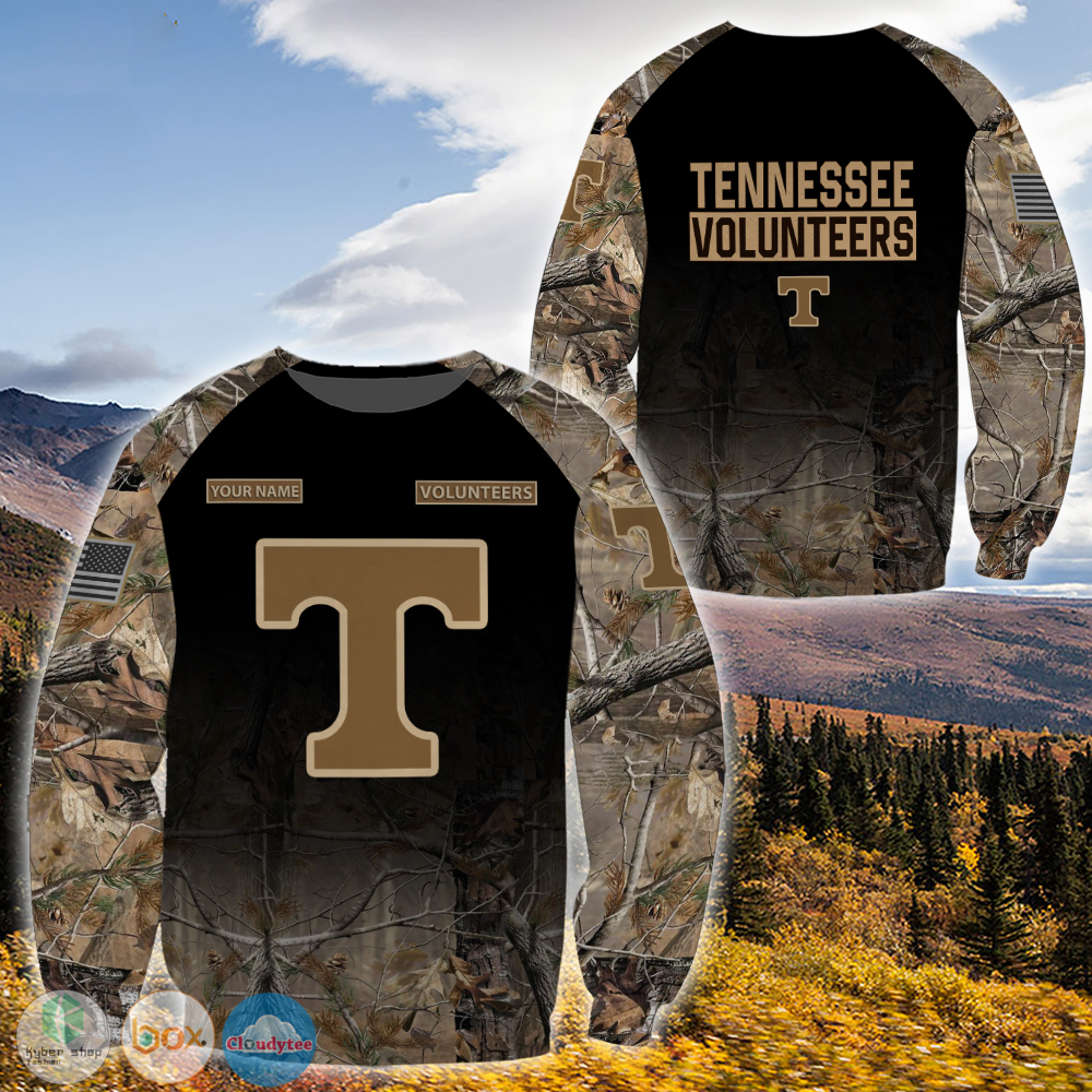 NCAA Tennessee Volunteers Custom Name Black Forest Sweatshirt NCAA Tennessee Volunteers Custom Name Black Forest Sweatshirt