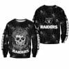 NFL Las Vegas Raiders Halloween Skull Black Sweatshirt