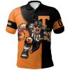 NCAA Tennessee Volunteers Custom Number Orange Black Polo Shirt