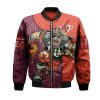 NCAA Virginia Tech Hokies Custom Number Orange Maroon Bomber Jacket