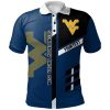 NCAA West Virginia Mountaineers Custom Text Blue Black Polo Shirt