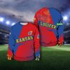 NCAA Kansas Jayhawks Custom Name Blue Red Sweatshirt