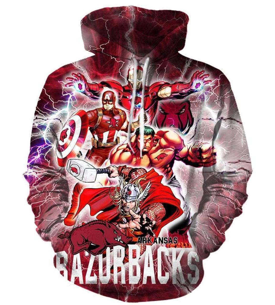 NCAA Arkansas Razorbacks The Avengers Pullover Hoodie
