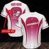 NCAA Arkansas Razorbacks Custom Name Pink White Baseball Jersey