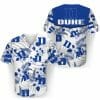 NCAA Duke Blue Devils White Flowers Baseball Jersey