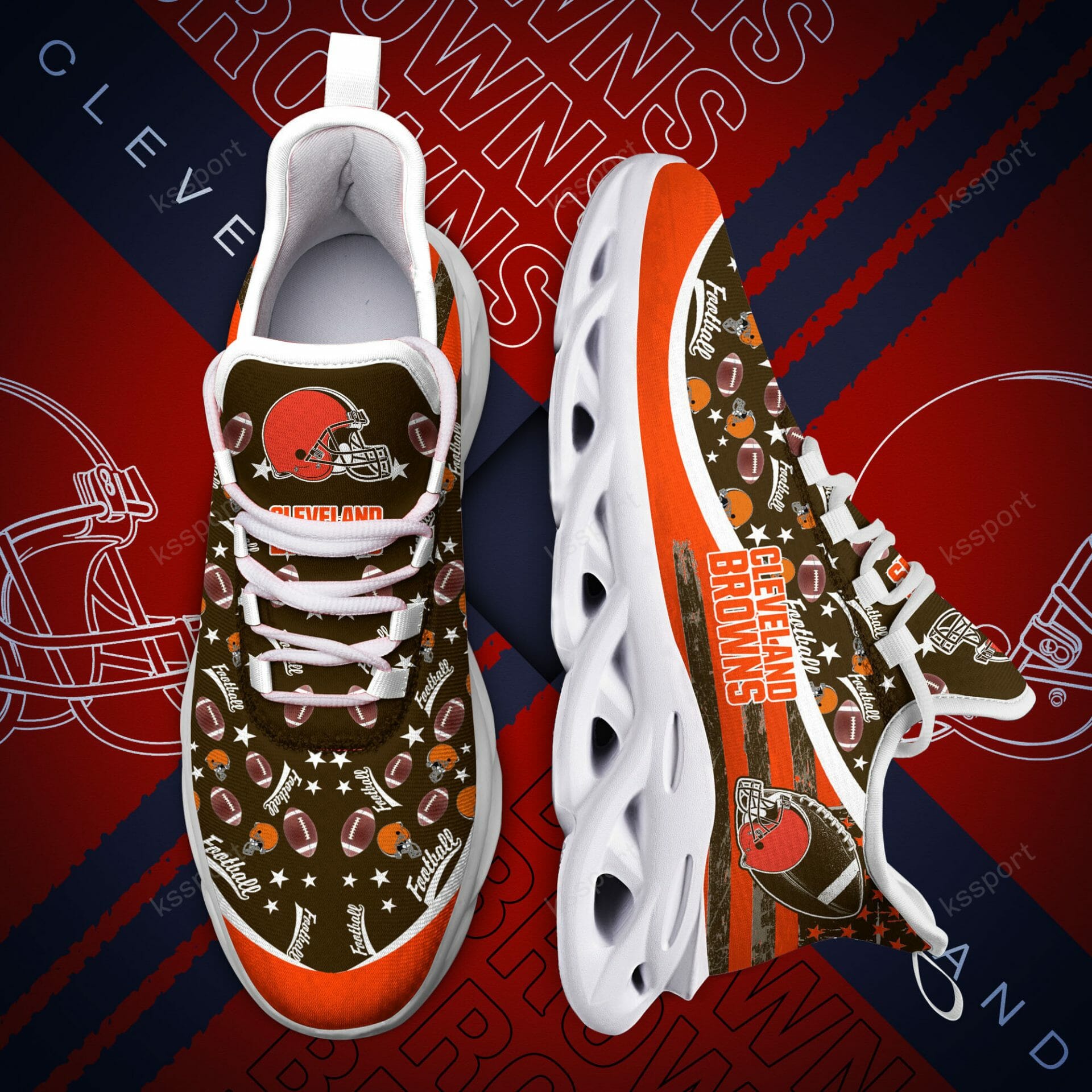 NFL Cleveland Browns Brown Orange Max Soul Shoes V4 NFL Cleveland Browns Brown Orange Max Soul Shoes V4