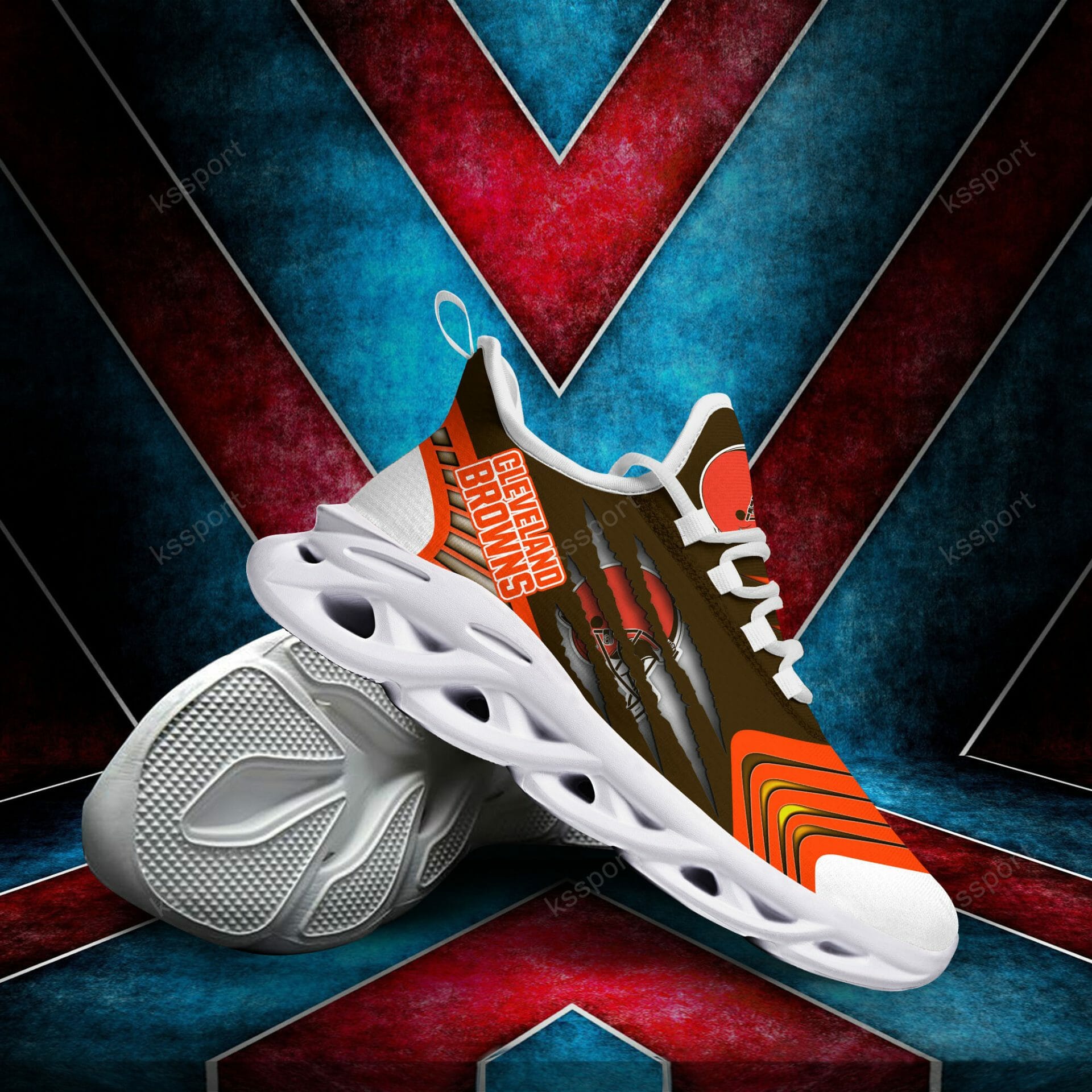 NFL Cleveland Browns Brown Orange Max Soul Shoes NFL Cleveland Browns Brown Orange Max Soul Shoes