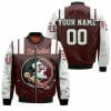 NCAA Florida State Seminoles Custom Name Number Garnet White Bomber Jacket