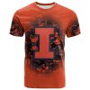 NCAA Illinois Fighting Illini Custom Text Number Orange Blue T-Shirt
