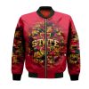 NCAA Iowa State Cyclones Custom Text Number Cardinal Orange Bomber Jacket