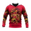 NCAA Iowa State Cyclones Custom Text Number Cardinal Orange Pullover Hoodie