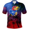 NCAA Kansas Jayhawks Coconut Tree Tropical Polo Shirt