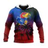 NCAA Kansas Jayhawks Coconut Tree Tropical Zip Up Hoodie