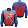 NCAA Kansas Jayhawks Custom Text Number Blue Red Bomber Jacket