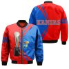 NCAA Kansas Jayhawks Custom Text Champions Red Blue Bomber Jacket