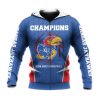 NCAA Kansas Jayhawks Blue Basketball Champions Zip Up Hoodie