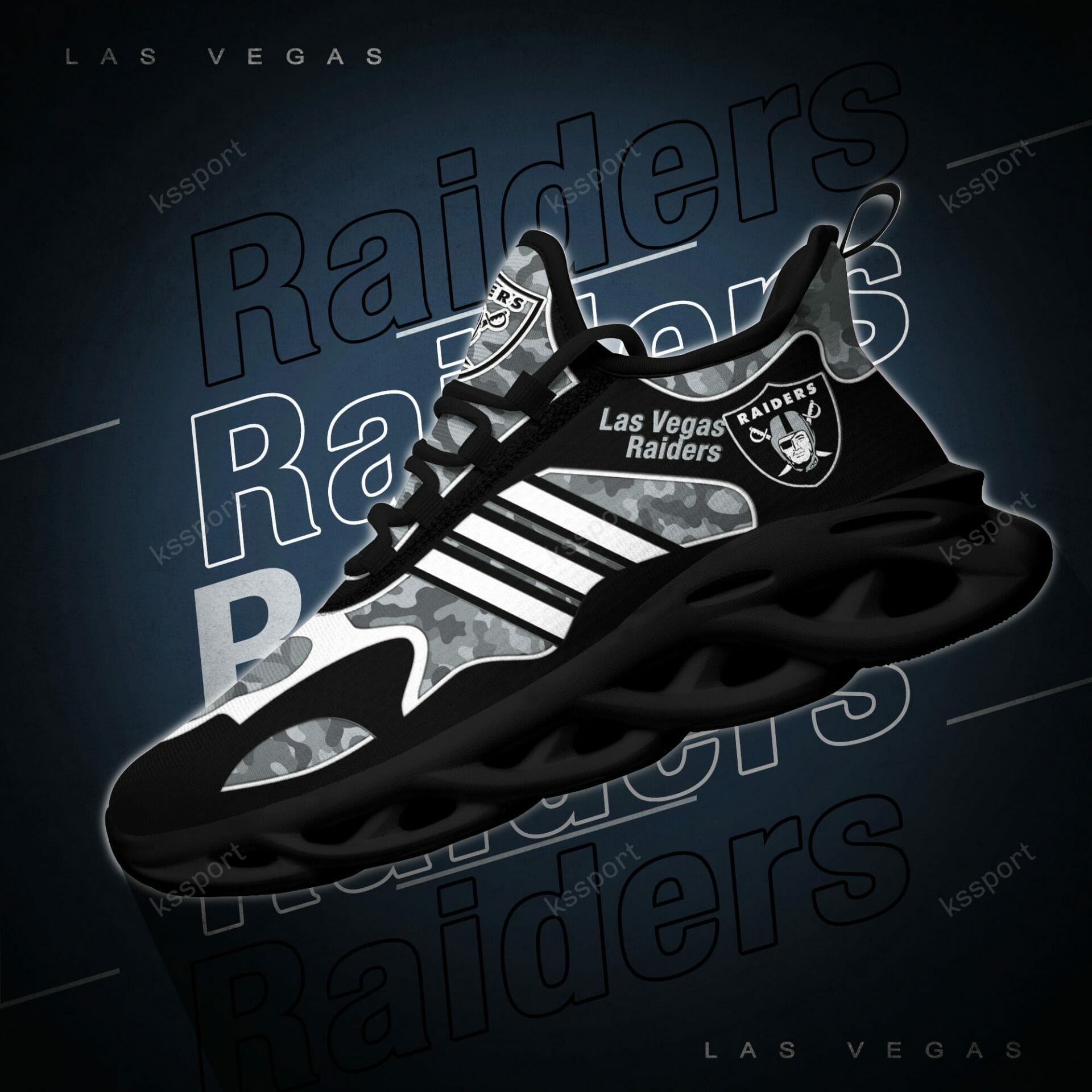 NFL Las Vegas Raiders Camo Black Max Soul Shoes NFL Las Vegas Raiders Camo Black Max Soul Shoes