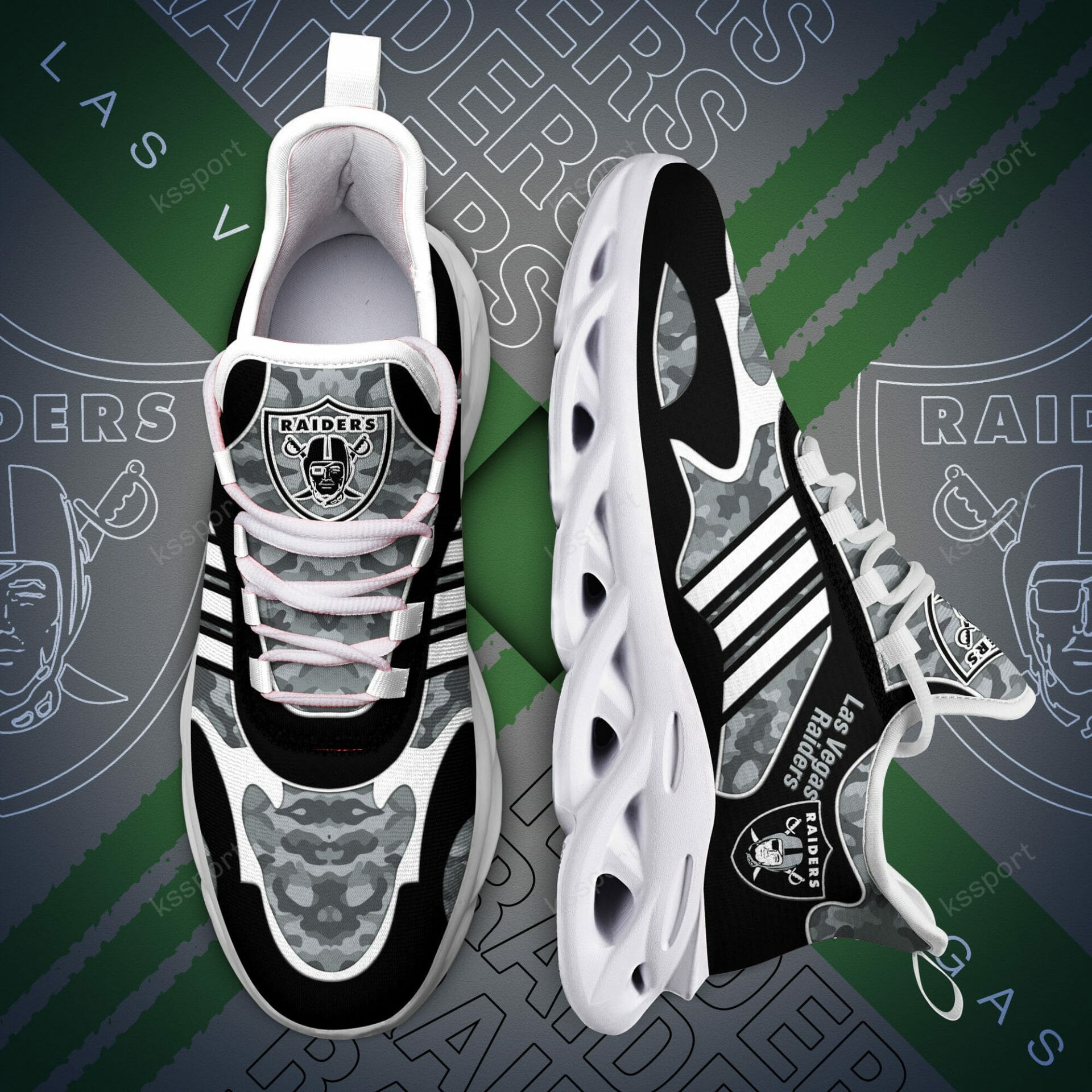 NFL Las Vegas Raiders Camo Black Max Soul Shoes NFL Las Vegas Raiders Camo Black Max Soul Shoes
