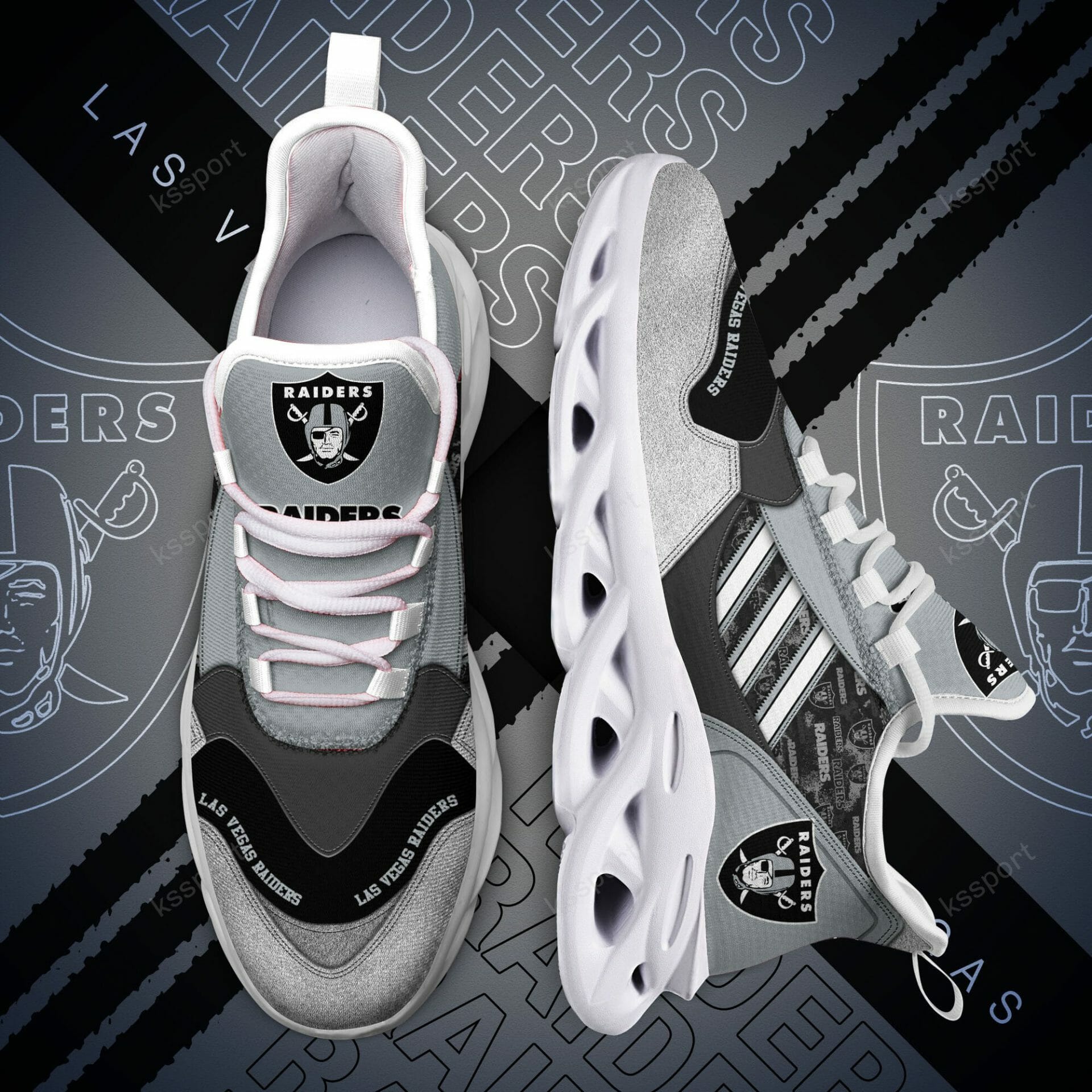 NFL Las Vegas Raiders Silver Max Soul Shoes NFL Las Vegas Raiders Silver Max Soul Shoes