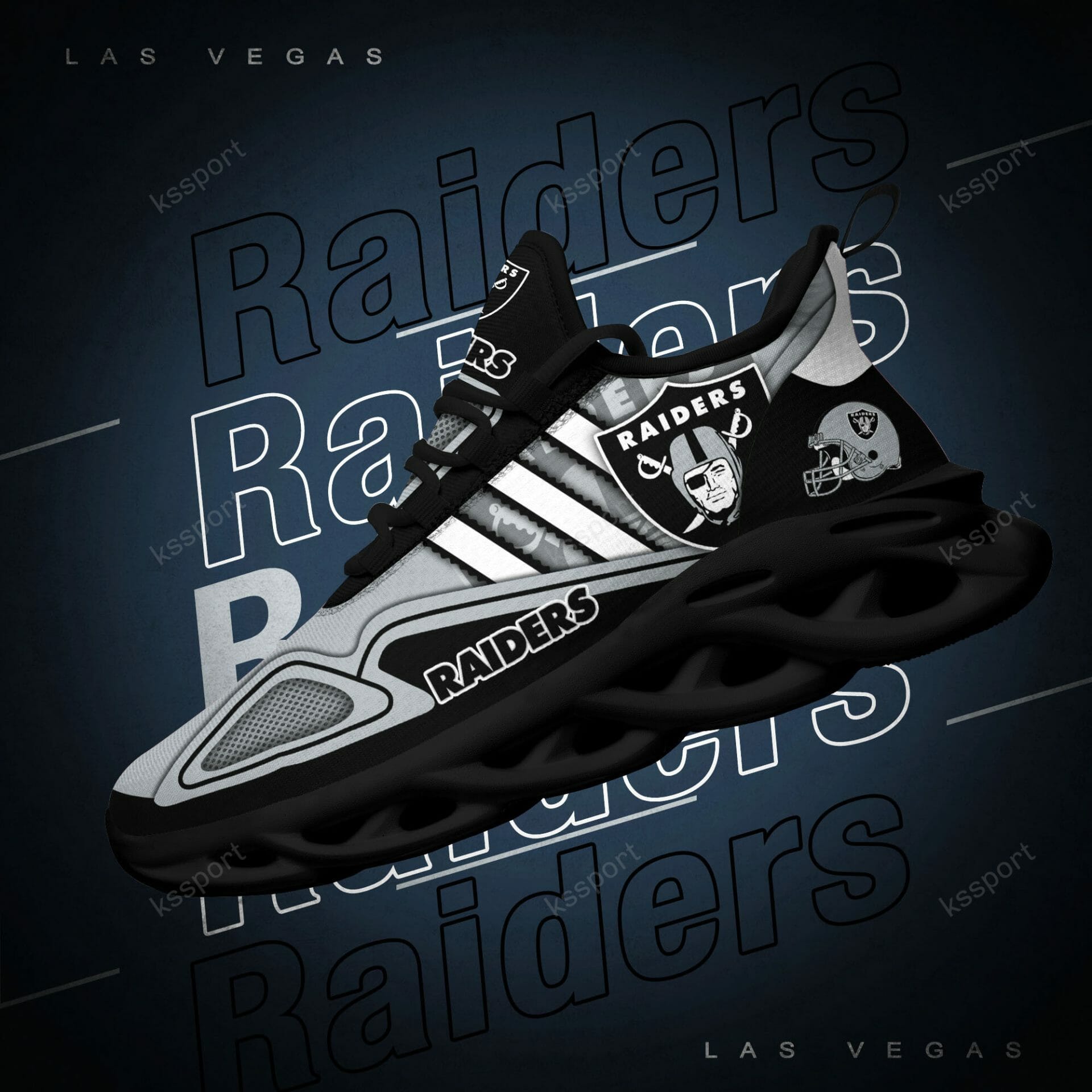 NFL Las Vegas Raiders Silver Black Max Soul Shoes NFL Las Vegas Raiders Silver Black Max Soul Shoes