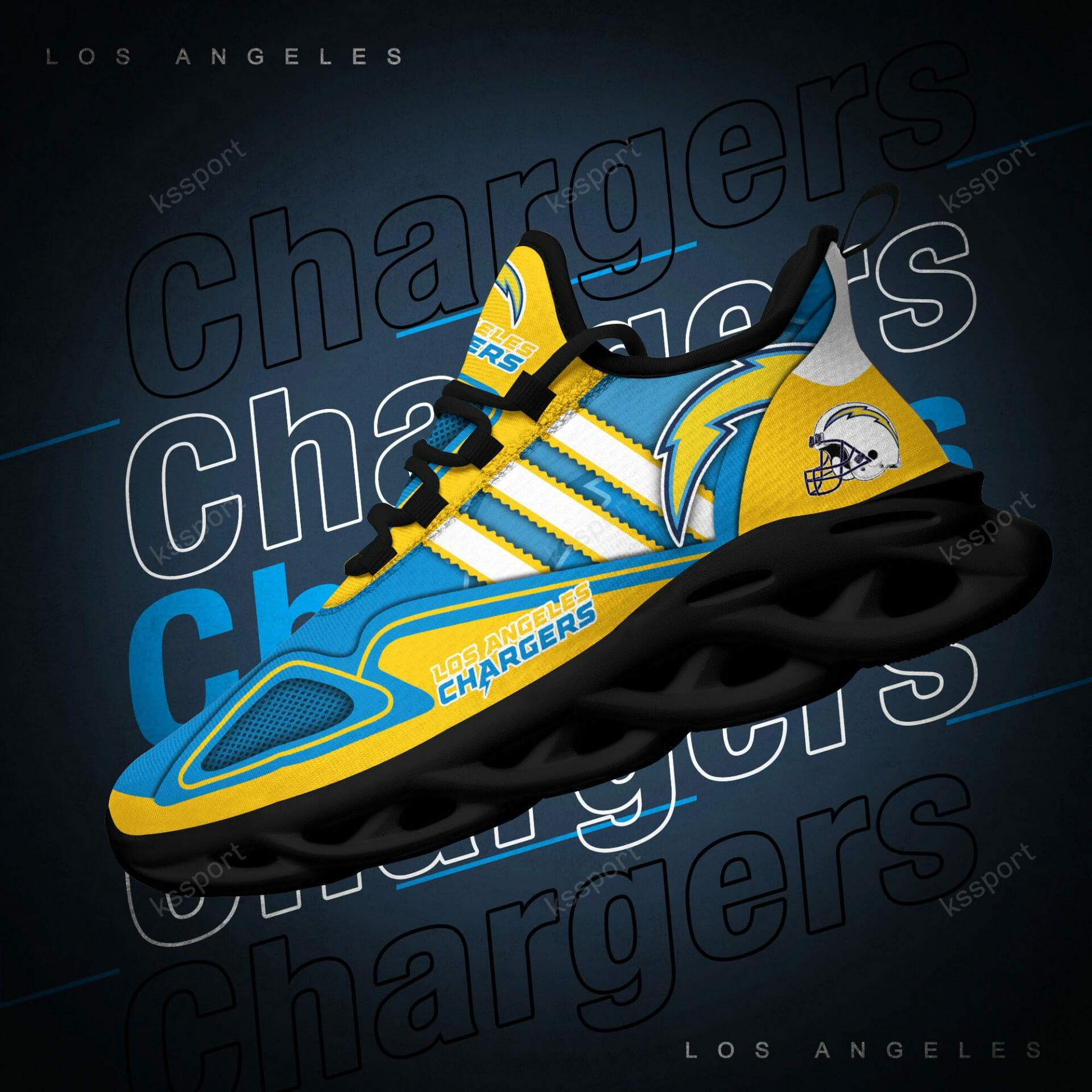 NFL Los Angeles Chargers Gold Powder Blue Max Soul Shoes NFL Los Angeles Chargers Gold Powder Blue Max Soul Shoes