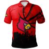 NCAA Louisville Cardinals Custom Text Number Red Black Polo Shirt V4