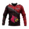 NCAA Louisville Cardinals Red Black Pullover Hoodie V2
