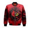 NCAA Louisville Cardinals Custom Text Number Red Black Bomber Jacket V5