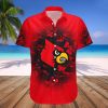 NCAA Louisville Cardinals Custom Text Number Red Black Hawaiian Shirt V5