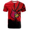 NCAA Louisville Cardinals Custom Text Number Red Black T-Shirt V4