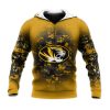 NCAA Missouri Tigers Custom Text Number Gold Black Pullover Hoodie
