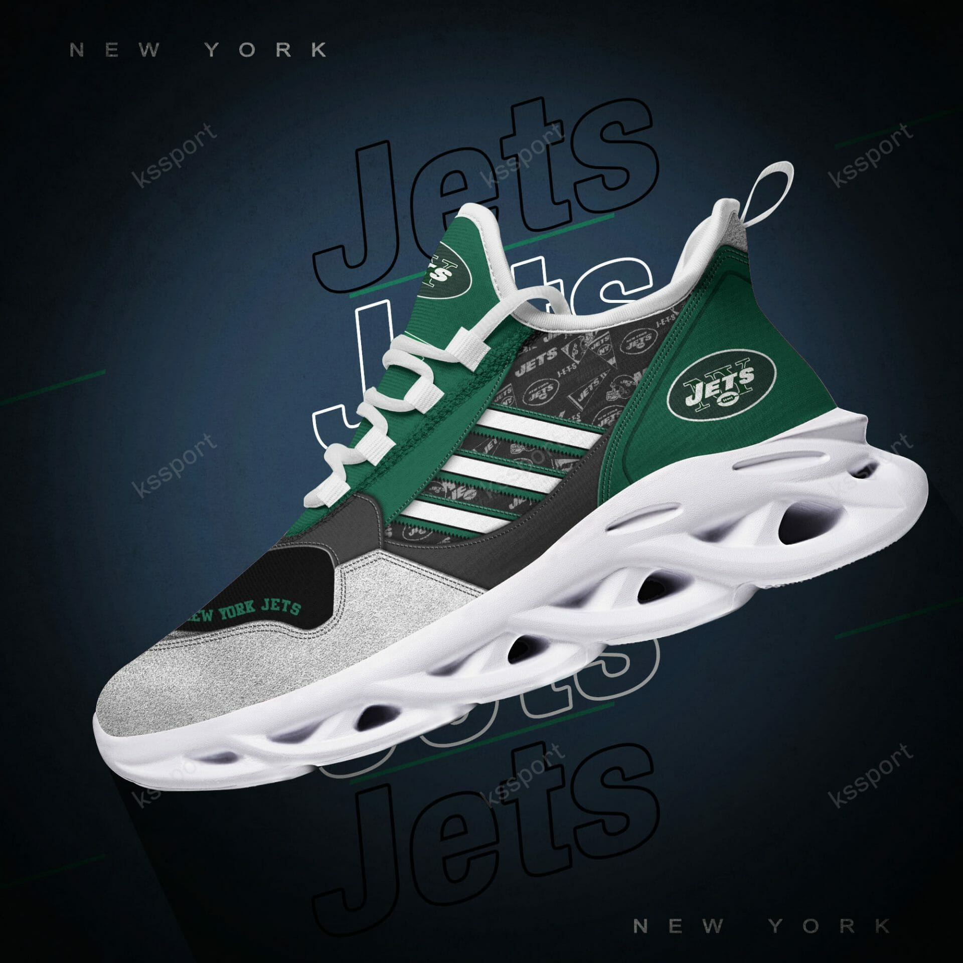 NFL New York Jets Green Grey Max Soul Shoes NFL New York Jets Green Grey Max Soul Shoes