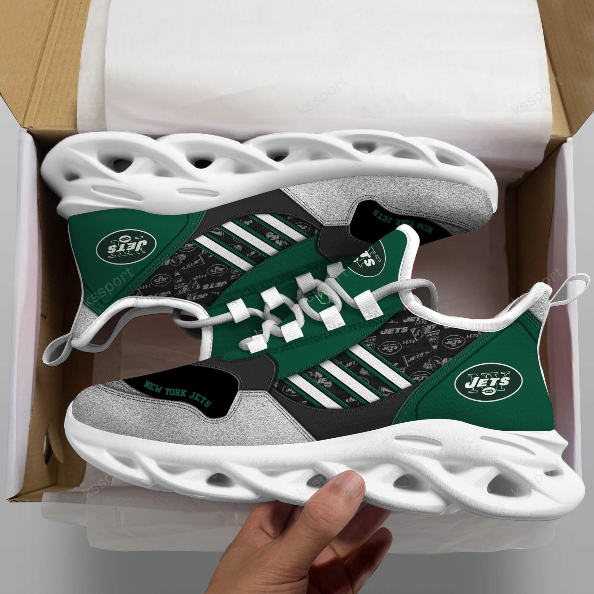 NFL New York Jets Green Grey Max Soul Shoes NFL New York Jets Green Grey Max Soul Shoes