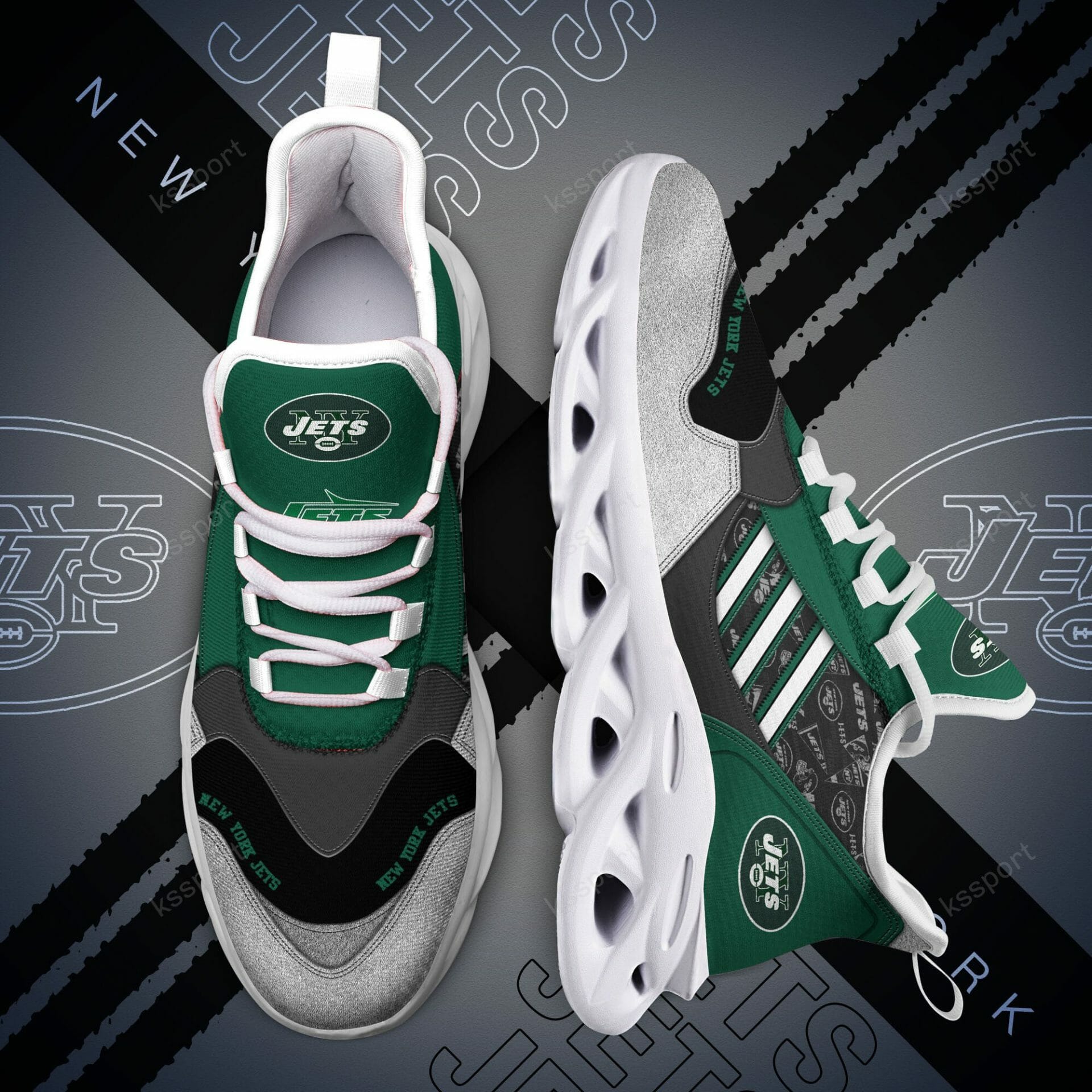 NFL New York Jets Green Grey Max Soul Shoes NFL New York Jets Green Grey Max Soul Shoes