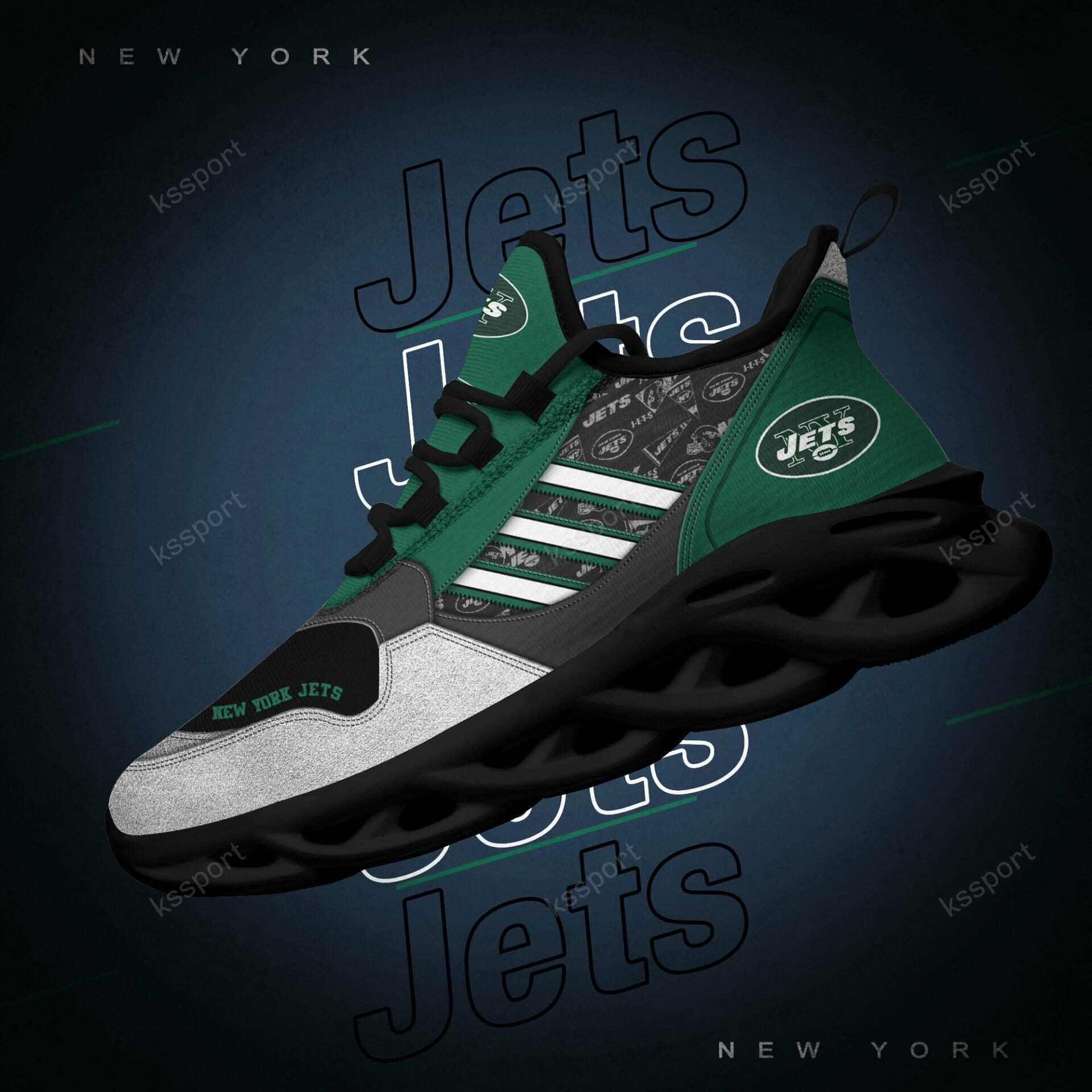 NFL New York Jets Green Grey Max Soul Shoes NFL New York Jets Green Grey Max Soul Shoes