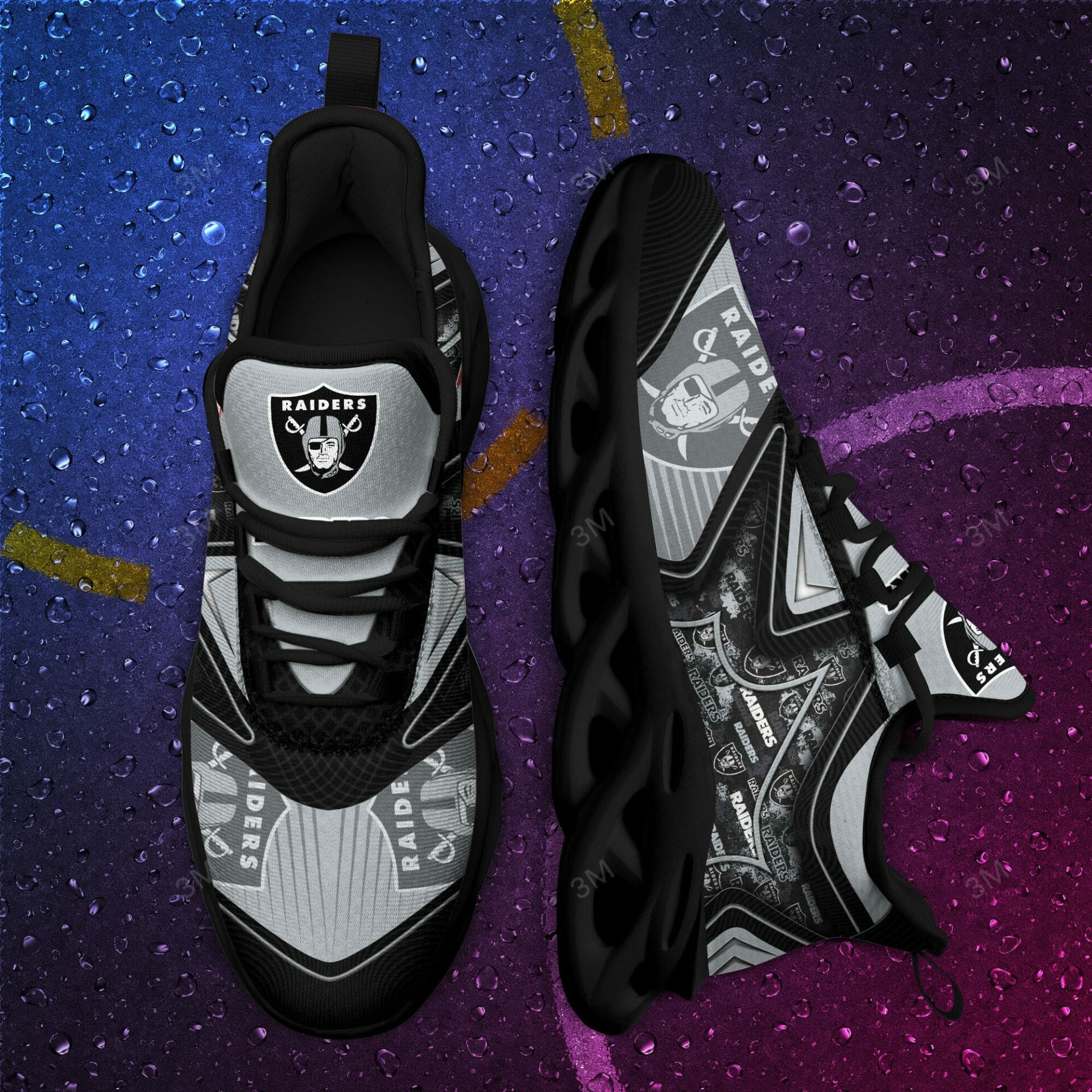 NFL Las Vegas Raiders Silver Black Max Soul Shoes V3 NFL Las Vegas Raiders Silver Black Max Soul Shoes V3