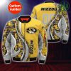 NCAA Missouri Tigers Custom Number Gold Grey Bomber Jacket